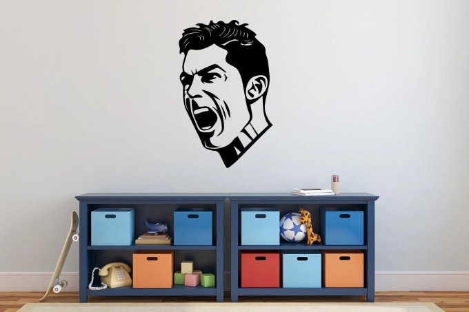 Lepy.cz Samolepka na zeď Cristiano Ronaldo - hlava Velikost (šířka x výška): 50x78cm, Barevná varianta: Světle hnědá