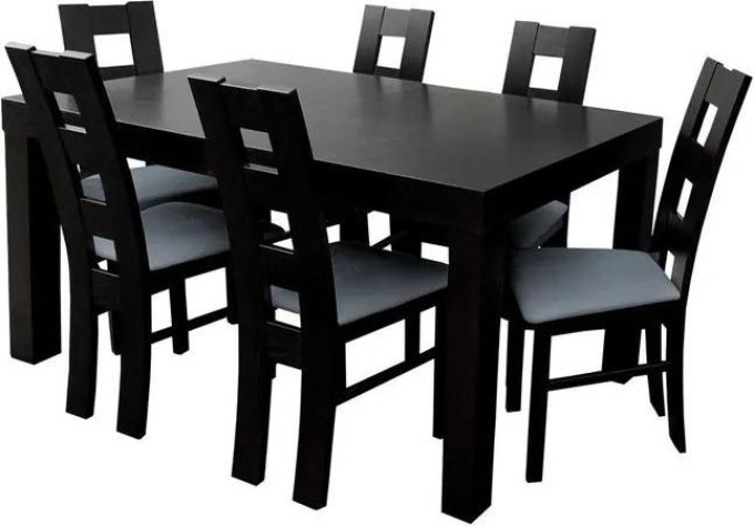 Jídelní set pro 6 osob - RK046, Barva dřeva: wenge, Potah: ekokůže Soft 018