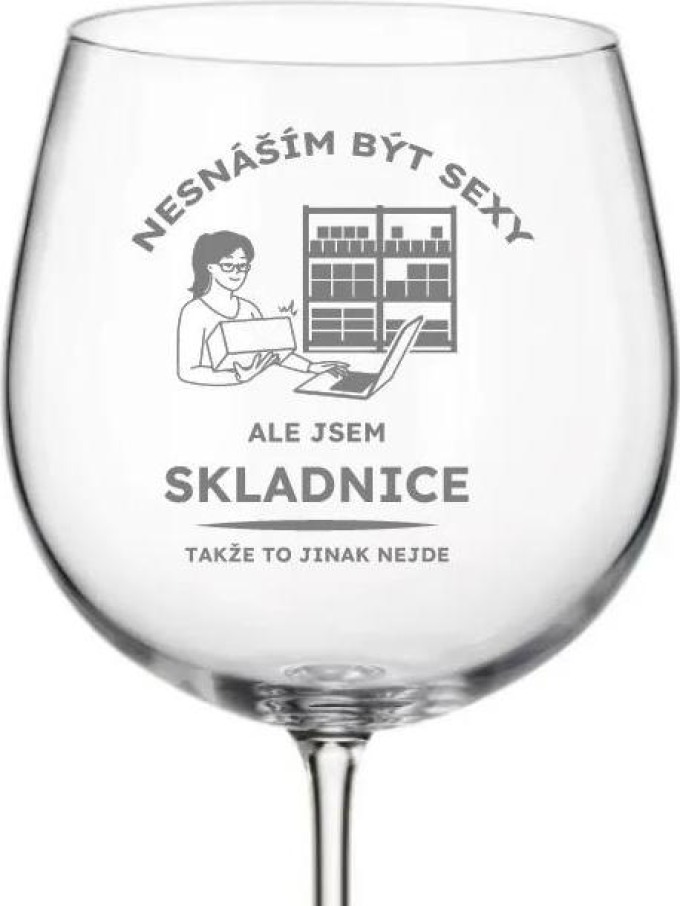 Dekorant Sklenička na víno pro skladnici SEXY SKLADNICE