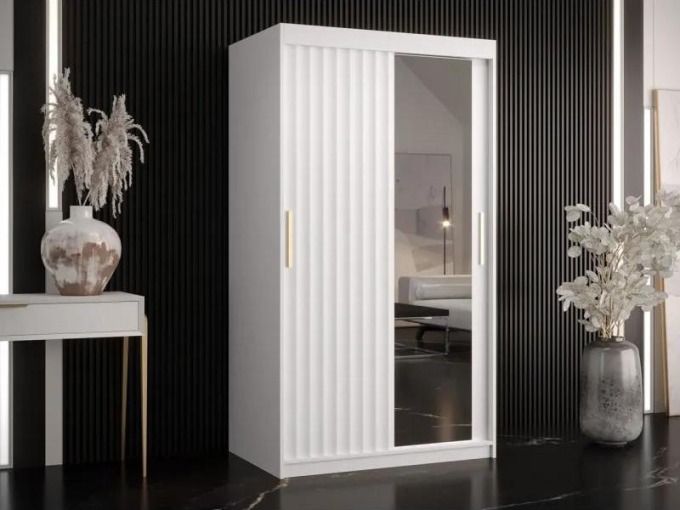 Šatní skříň Towiro Wave 2 100, Barva: bílá