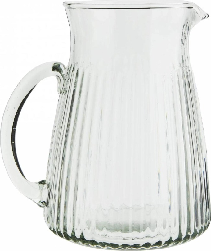 MADAM STOLTZ Skleněný džbán Glass Jug Grooves 1,5 l, čirá barva, sklo
