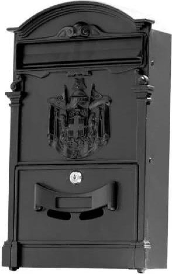 Venkovní poštovní schránka černá matná, rozměry 410 x 255 x hloubka 90 mm, pro formát A4
