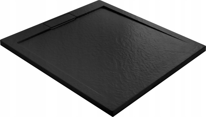Sprchová vanička MAXMAX Rea GRAND 80x100 cm - imitace kamene - černá