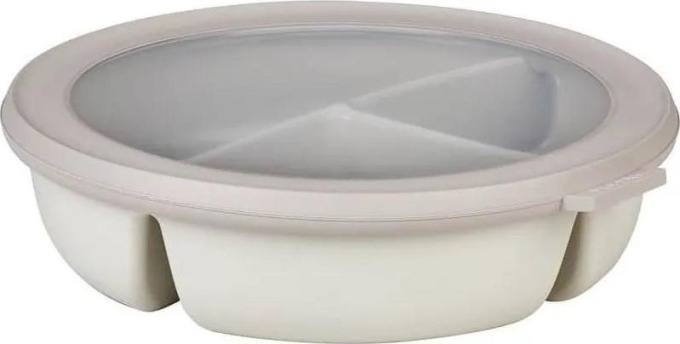 Mepal Svačinový box Cirqula Nordic White 1 L, šedá barva, krémová barva, plast