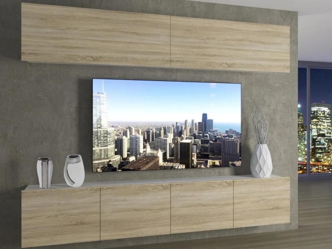 Obývací stěna 200 cm Belini dub sonoma Imperium 6 IMP 6/5/W/DS/0/0