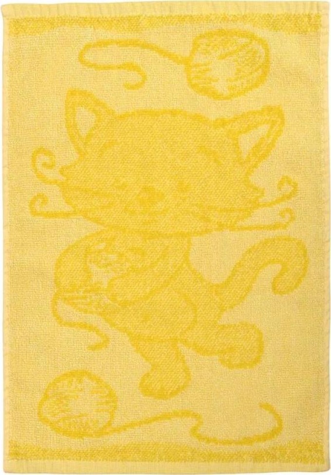 Vesna | Dětský žakárový ručník KOČIČKA 30x50 cm žlutý