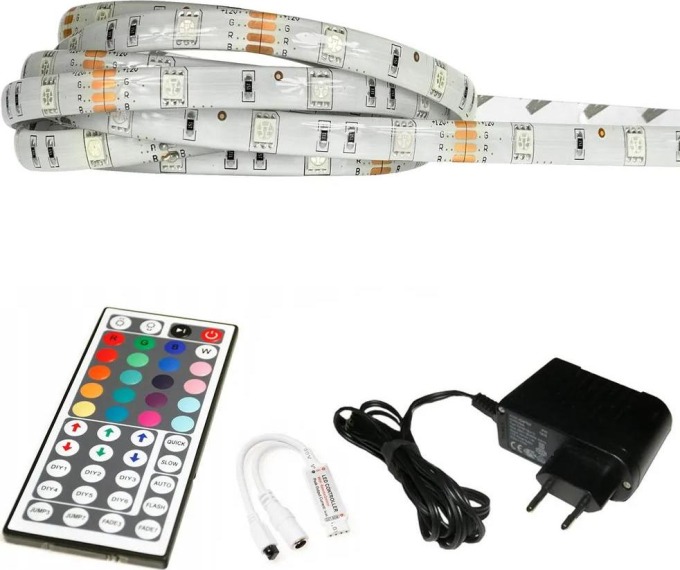 ECOLIGHT LED pásek - RGB 5050 - 2,5m - 30LED/m - 7,2W/m - IP65 - komplet - ovládání 44 tlačítek