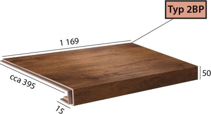 Vinylové schody Ecoline Step 2BP - 9505 Ořech vlašský