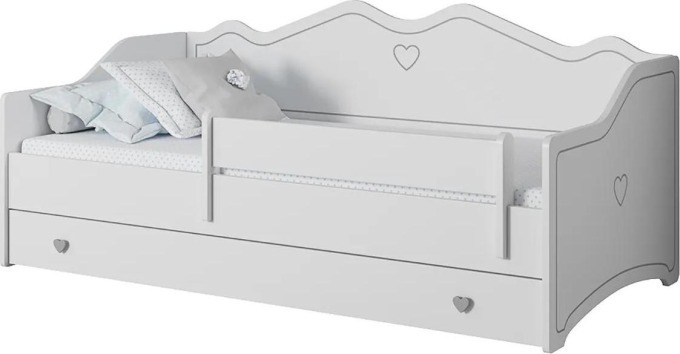 Dětská postel jednolůžková s matrací a rámem Lily 80x160 - Bílý
