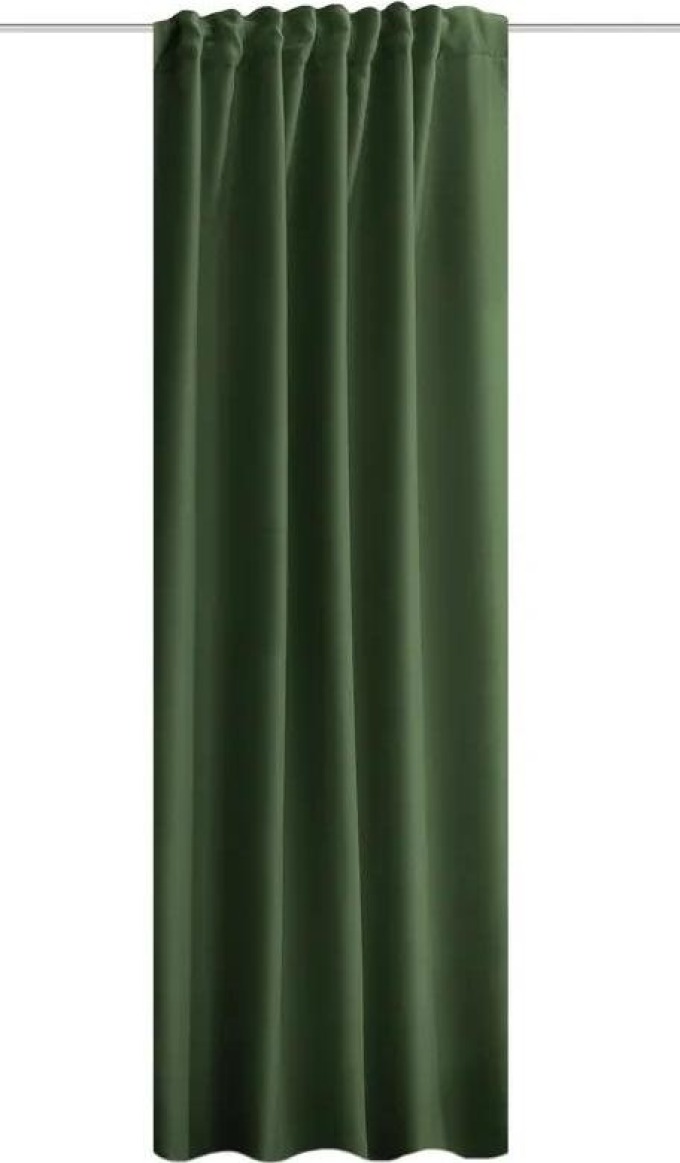 Závěs akustický s podšívkou, zelená oliv, rozměr 225 cm (V), 135 cm (Š) - Všestranný závěs ACUSTICO s ochranou proti teplu, chladu a průvanu