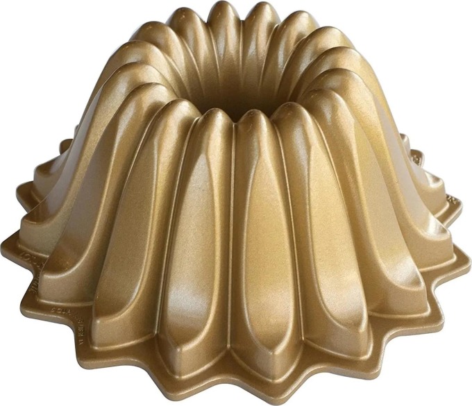 Nordic Ware Hliníková forma na bábovku Lotus zlatá 1,18 l, zlatá barva, kov