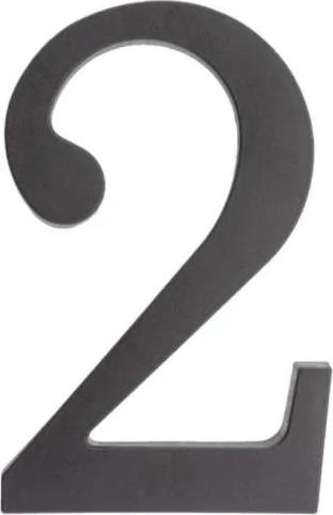 PSG 64.132 - plastová 3D číslice 2, číslo na dům, výška 180 mm, černá