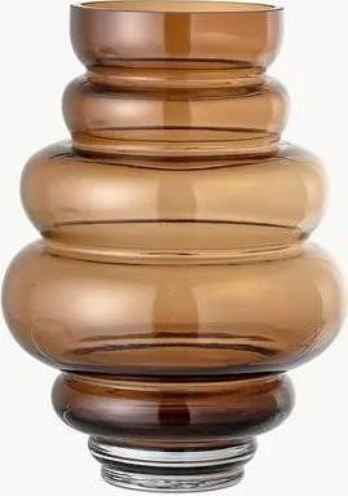 Designová skleněná váza Bulli, V 24 cm