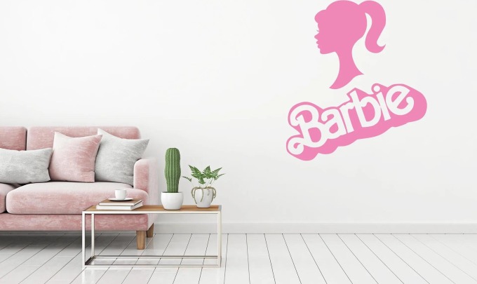 Lepy.cz Samolepka na zeď Barbie Velikost (šířka x výška): 25x28cm, Barevná varianta: Světle růžová