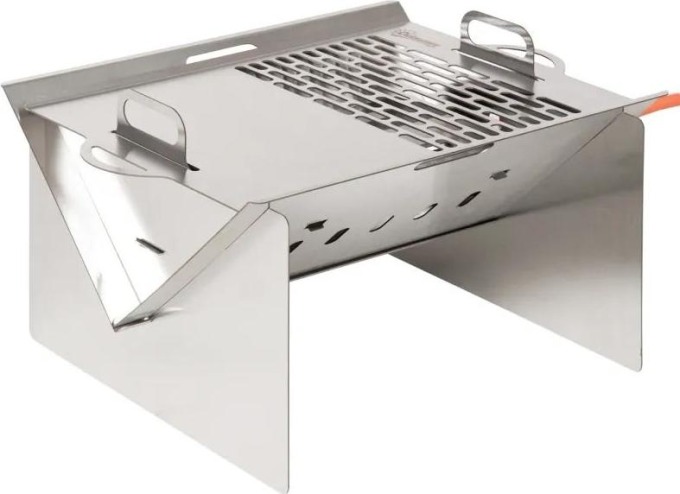 Outsunny Kempingový plynový BBQ gril, nerezová ocel, 52 x 40 x 31 cm