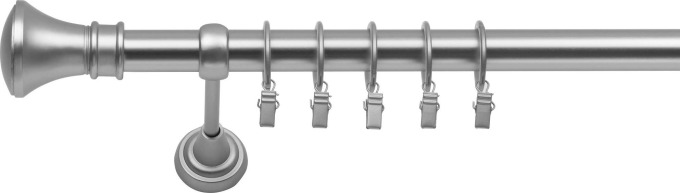 Jednořadá Garnýž Monaco 25 mm matný chrom 160 cm