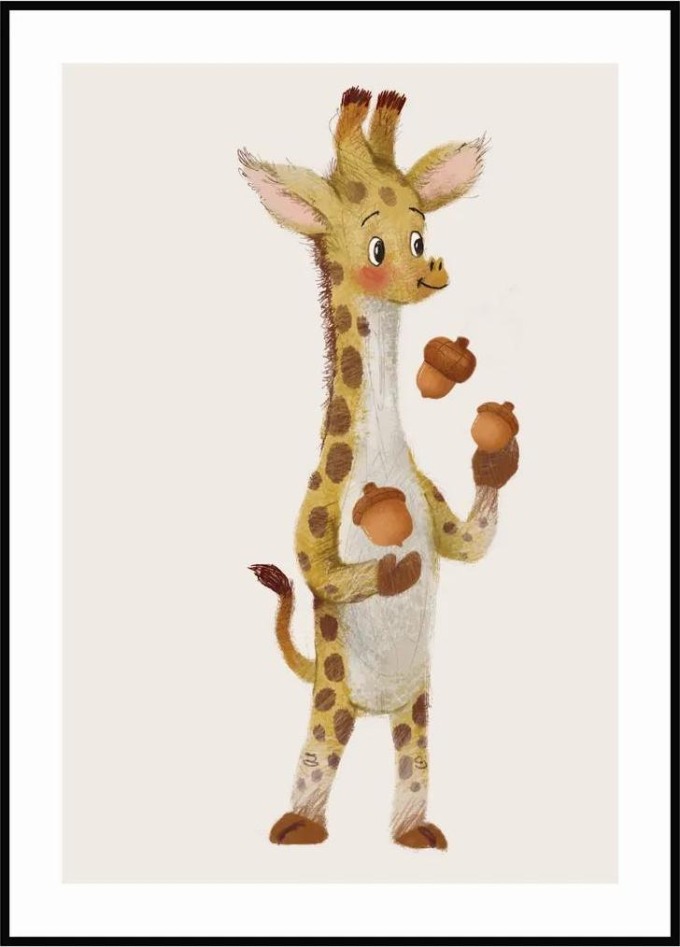 Plakát Žirafa A4 (21 x 29,7 cm)
