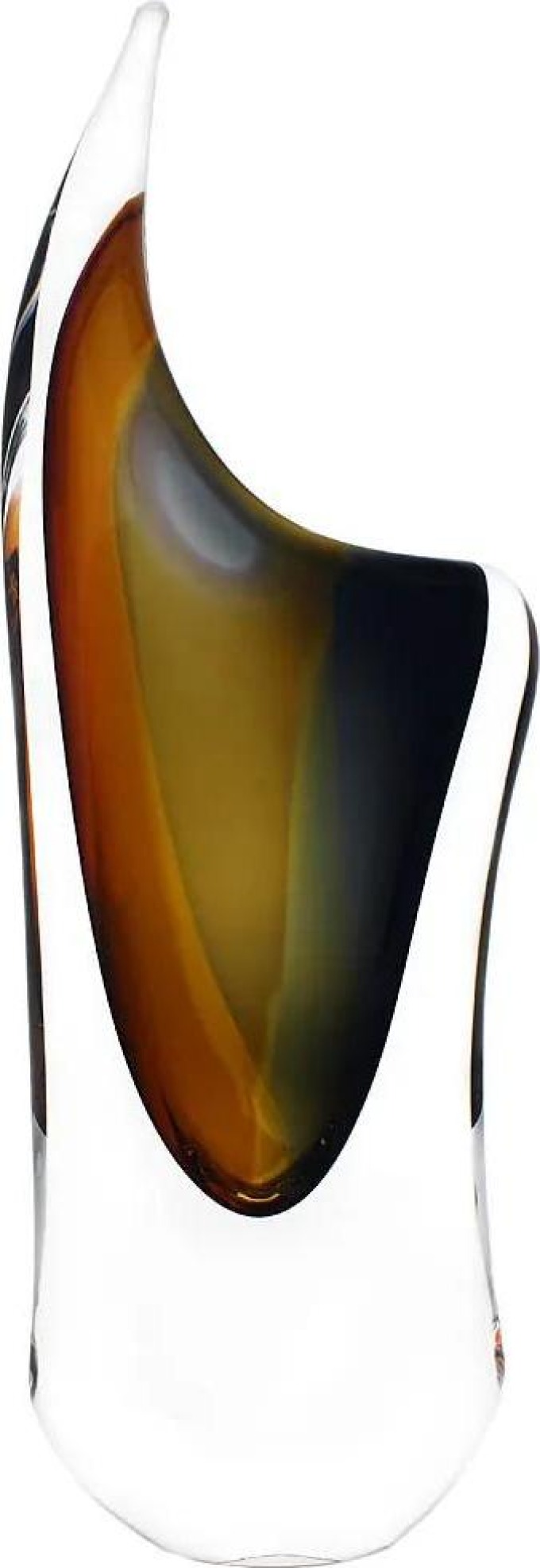 Skleněná váza hutní 04, zlatý topaz a kouřově černá, 29 cm | České hutní sklo od Artcristal Bohemia