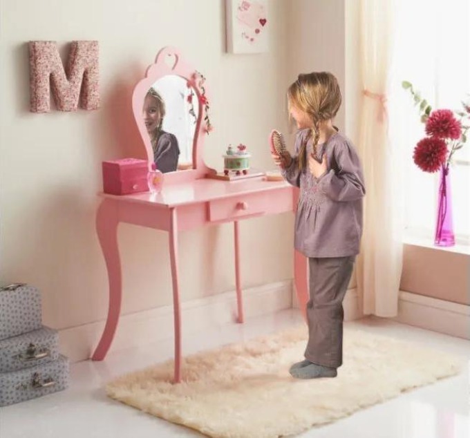 Dětský toaletní stolek Lilly růžový