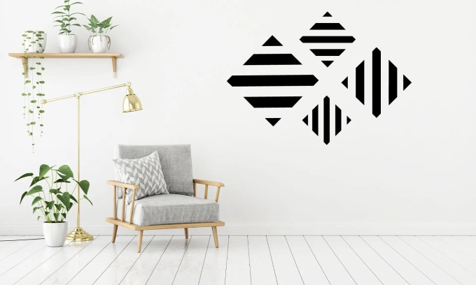 Lepy.cz Samolepka na zeď Kosočtverce Velikost (šířka x výška): 70x70cm, Barevná varianta: Světle oranžová