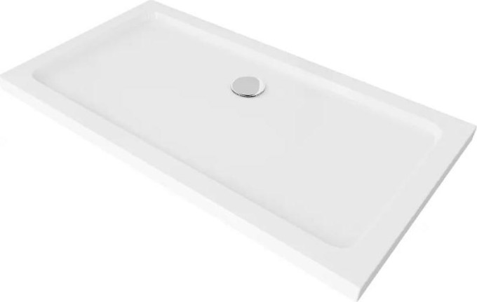 Mexen Flat obdélníková vanička do sprchového koutu slim 120 x 70 cm, Bílá, sifon Chromovaná - 40107012