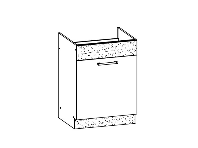 RUTHIN, dolní dřezová skříňka D60Z, bílý lesk