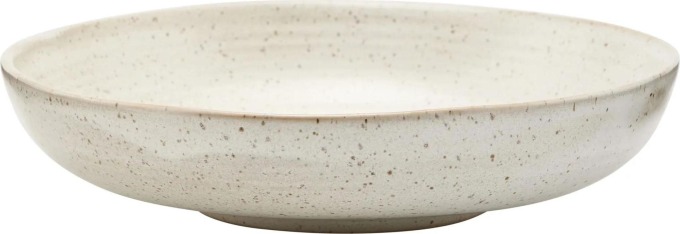 House Doctor Hluboký talíř Pion Grey/White 19 cm, béžová barva, keramika