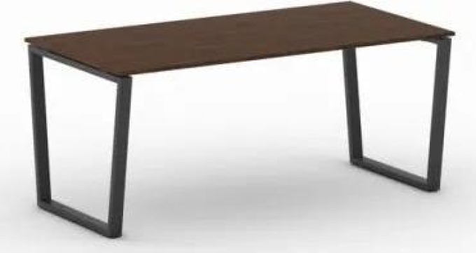 Kancelářský stůl PRIMO IMPRESS, černá podnož, 1800 x 900 mm, ořech