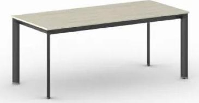 Kancelářský stůl PRIMO INVITATION, černá podnož, 1800 x 800 mm, dub přírodní