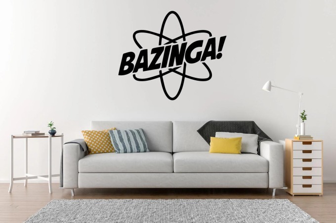 Lepy.cz Samolepka na zeď Bazinga Velikost (šířka x výška): 24x20cm, Barevná varianta: Krémová