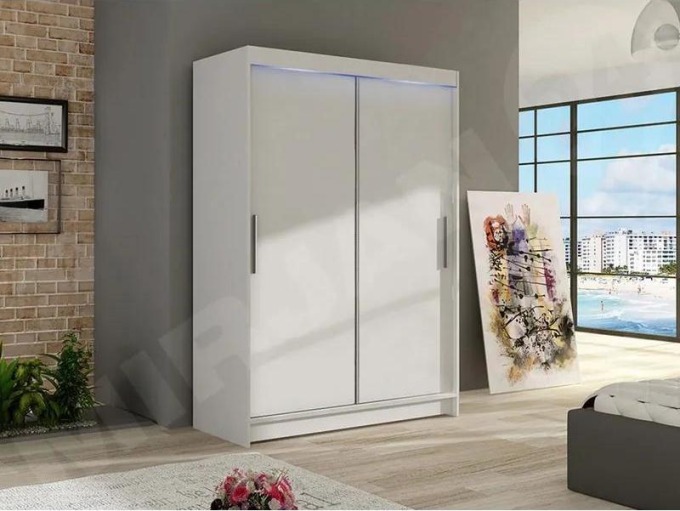 Skříň Miami I, Barva: bílá, Osvětlení: osvětlení LED RGB - barevné