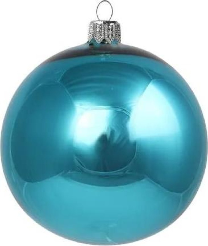 Tyrkysová baňka lesklá retro