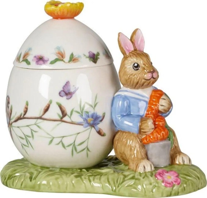 Bunny Tales velikonoční porcelánová dóza ve tvaru kraslice se zajíčkem Maxem, Villeroy & Boch