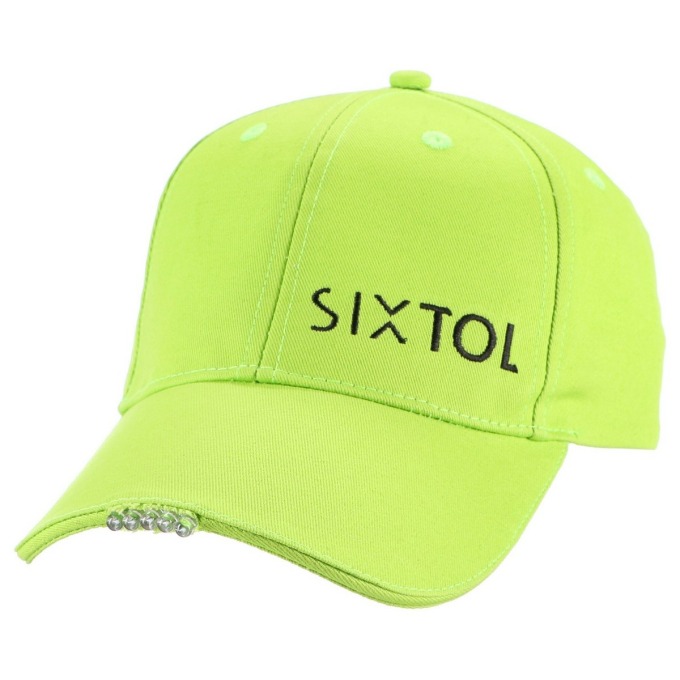 Sixtol Kšiltovka s LED světlem B-CAP 25lm, USB, uni, fluorescentní zelená