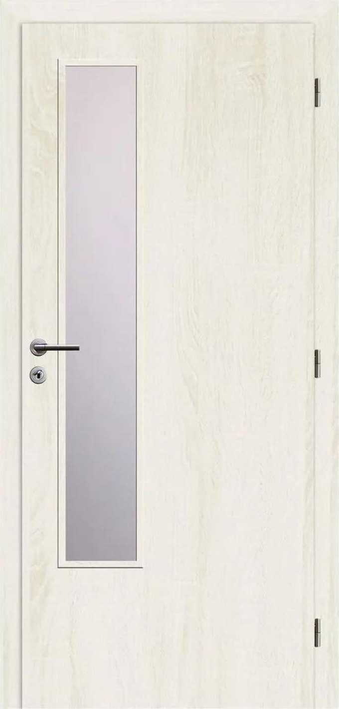 Solodoor Interiérové dveře L2 sklo, 60 P, 650 × 1985 mm, fólie, pravé, Andorra white, prosklené