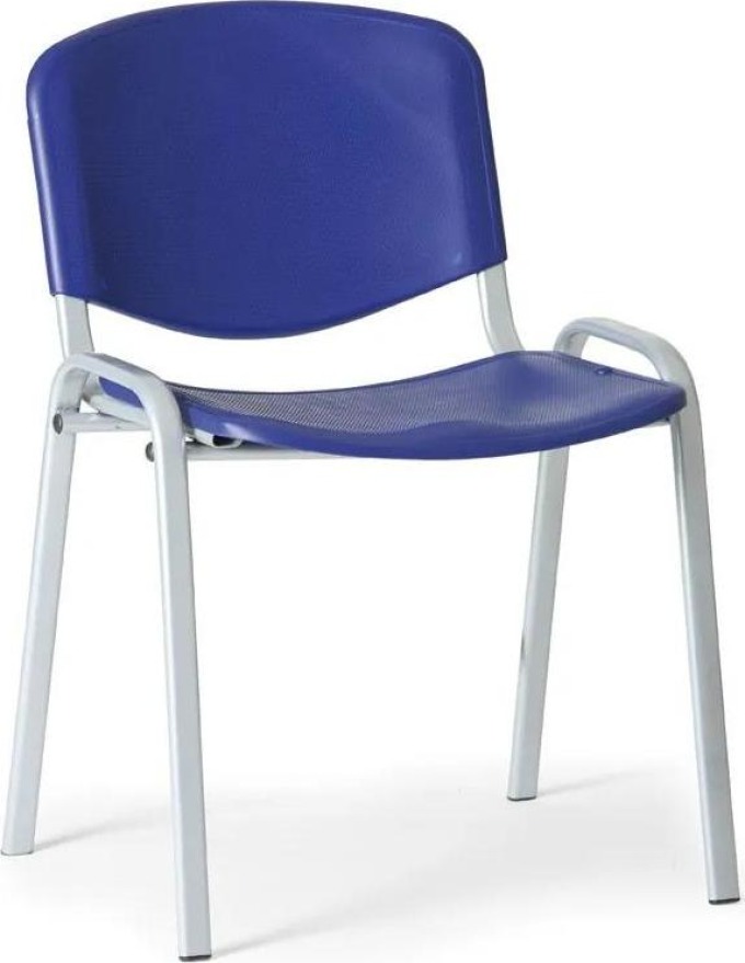 Plastová židle ISO - šedé nohy, modrá