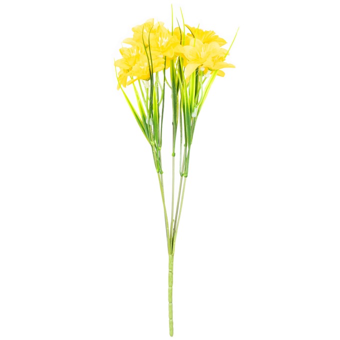 Umělá kytice Narcis s 15 květy, žlutá, 32 cm