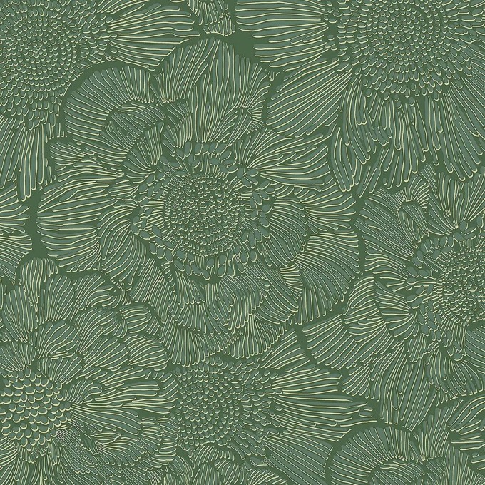 Zelená vliesová tapeta s květy, skladová kolekce Vavex 2024