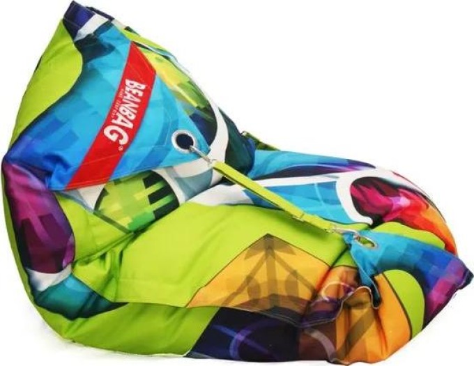 Designový sedací vak 189x140 cm abstrakt s popruhy - oživte svůj interiér s tímto originálním kouskem plným barev, který skvěle zapadne i do dětského pokoje