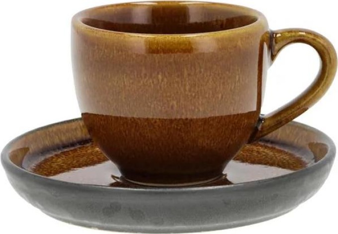 Bitz Espresso hrnek s podšálkem 7 cl Amber/Black