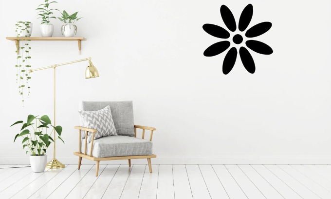 Lepy.cz Samolepka na zeď Květ Kopretina Velikost (šířka x výška): 85x85cm, Barevná varianta: Bílá