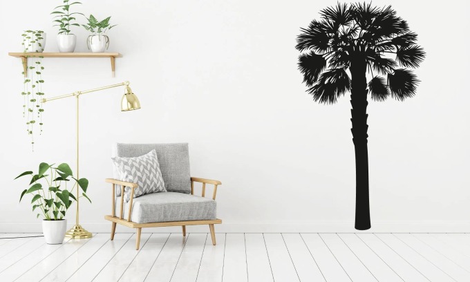 Lepy.cz Samolepka na zeď Palma Velikost (šířka x výška): 68x120cm, Barevná varianta: Levandulová