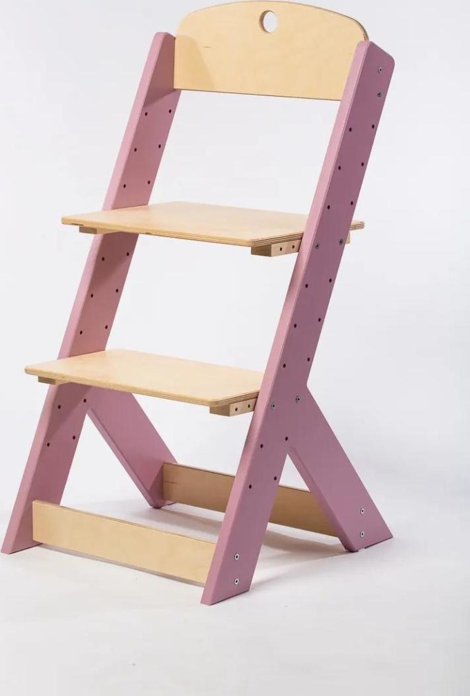 Rostoucí dřevěná židle OMEGA III lila/přírodní - praktická a stabilní židlička pro děti od samostatného sezení až do dospělosti