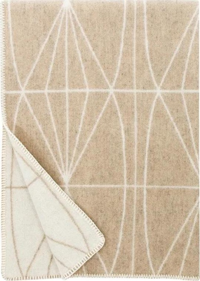 Vlněná deka Kehrä 130x180, béžová