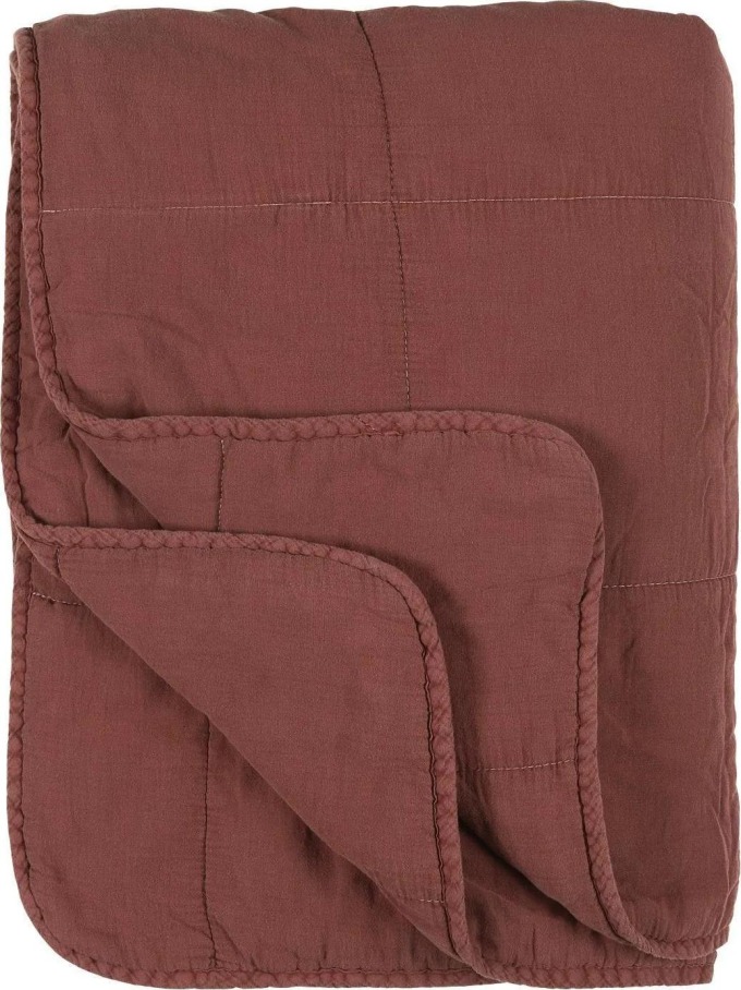 IB LAURSEN Prošívaný přehoz Rust 130×180 cm, červená barva, textil