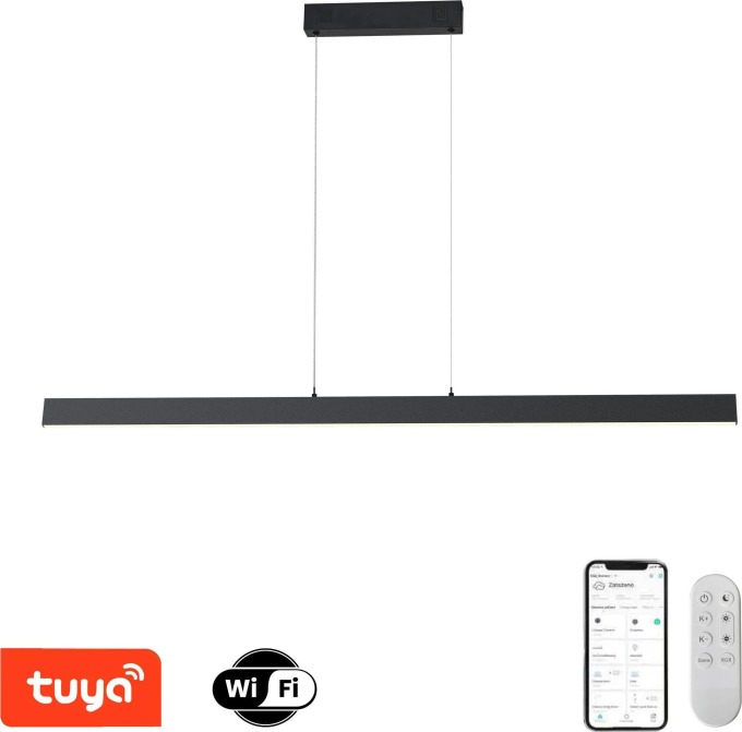 Immax NEO LITE TRIANGOLO Smart závěsné svítidlo černé 125cm 28W Tuya WiFi s BEACON