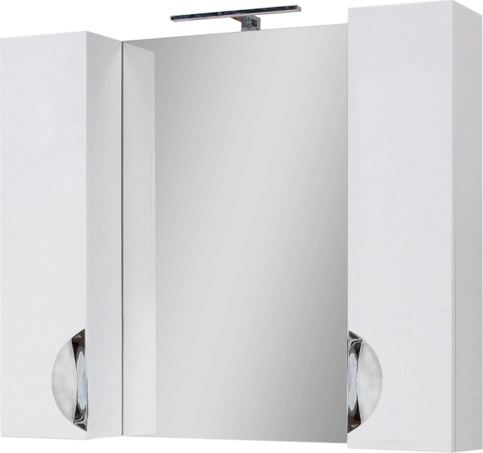 Závěsná koupelnová skříňka s osvětleným zrcadlem Oscaro 95, rozměry 95 x 74 x 17 cm, 2 dvířka s chromovaným úchytem, moderní design