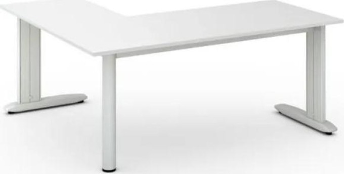 Rohový kancelářský psací stůl PRIMO FLEXIBLE, 1800 x 1600 mm, bílá