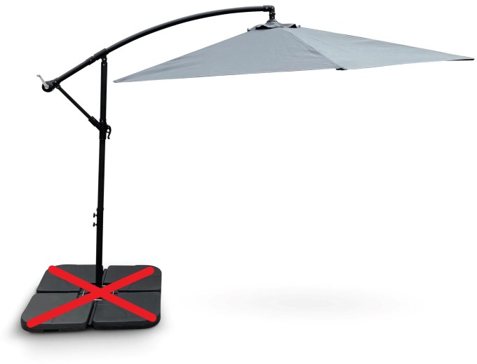 Zahradní slunečník Hook pr. 3m šedý