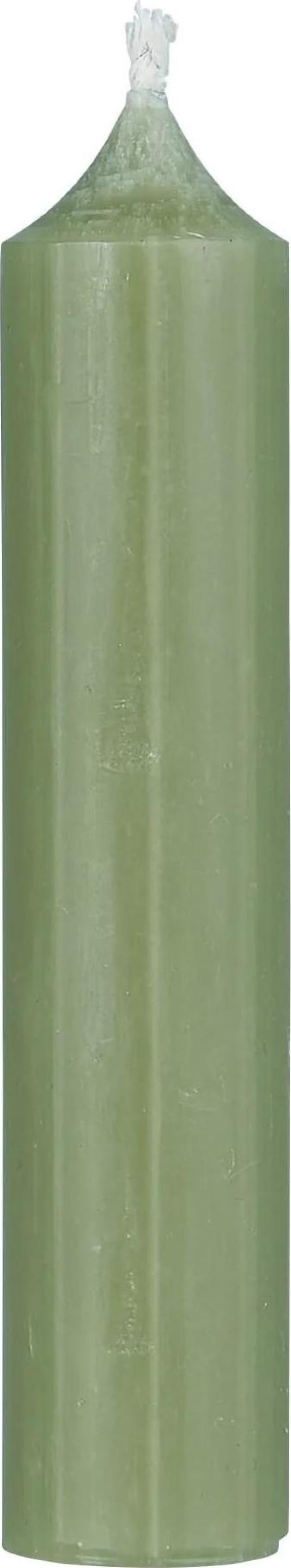 IB LAURSEN Svíčka Dusty Green Rustic 11 cm, zelená barva, vosk